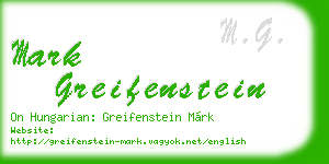 mark greifenstein business card
