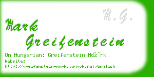 mark greifenstein business card